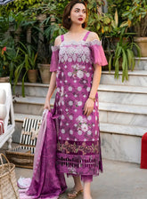 Gulkari By Asifa & Nabeel Embroidered Lawn 3 Piece Unstitched Suit AN25G D-GKL-12 AURA